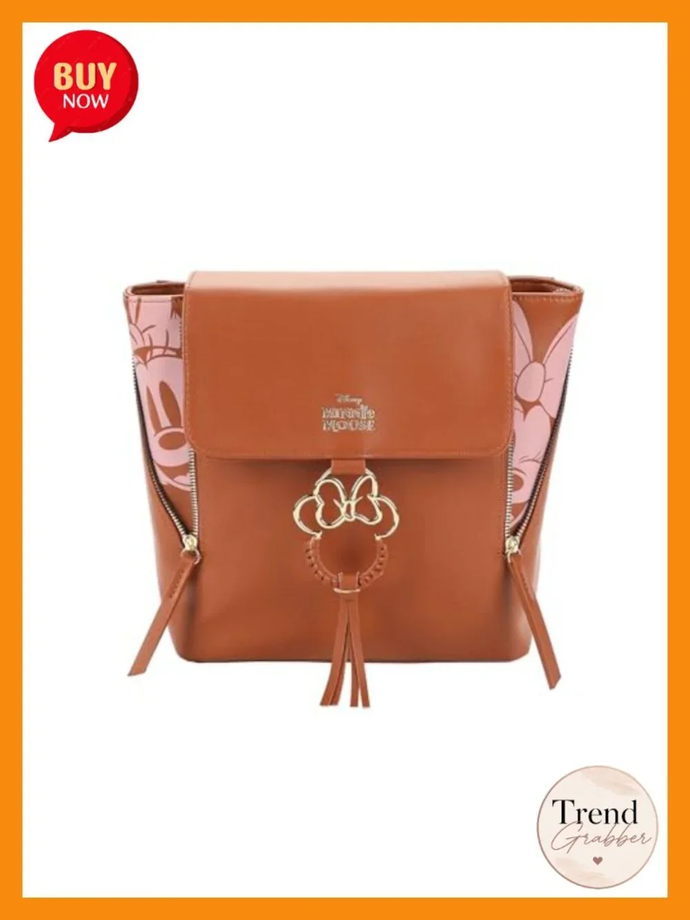 Disney Minnie Mouse Faux Leather Mini Backpack with Bow Accent